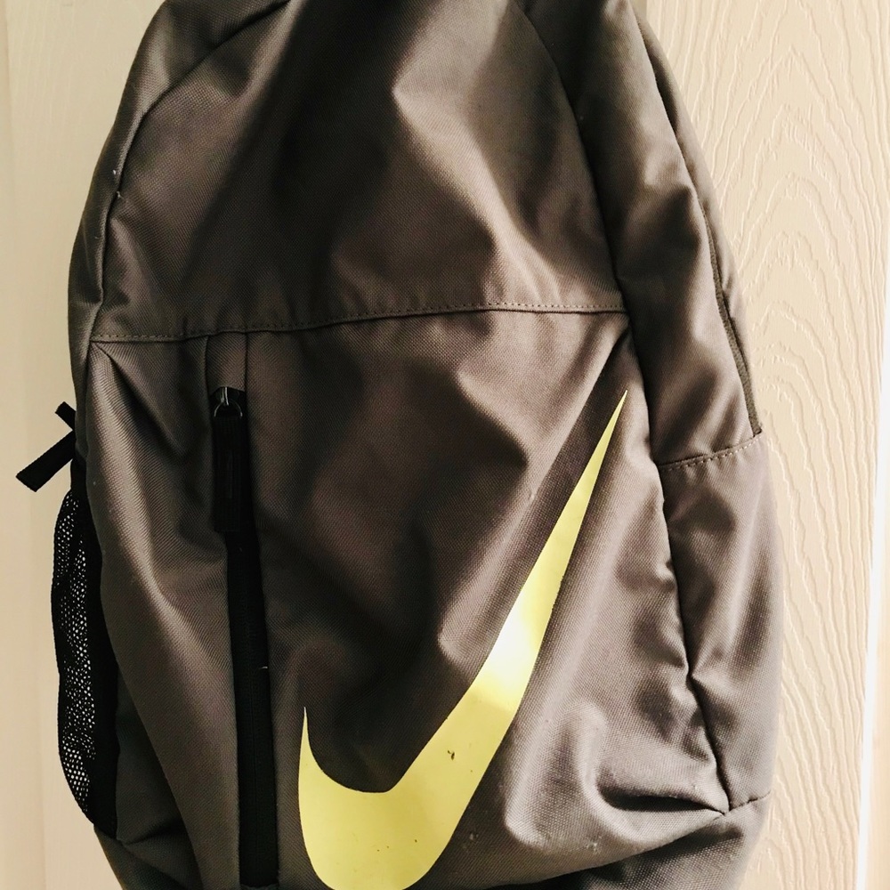 Nike Grey and Yellow Backpack